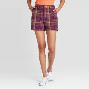 A New Day Women’s Purple Plaid 5” Chino Shorts -12